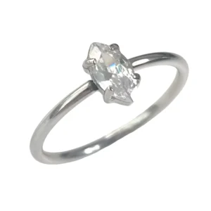 RENSINO Custom Fashion Elegant Smooth Minimalist 925 Sterling Silver Moissanite Rings for Women Fine Jewelry