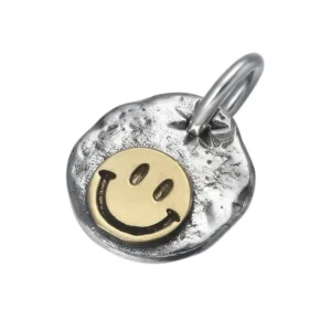 RENSINO Custom Fashion Jewelry 925 Sterling Silver Smiling Face Charms Little Eagle and Lightning Coin Charm Pendant