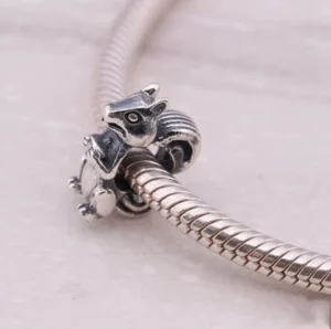 RENSINO Custom Fashion Original 925 Sterling Silver Cute Antique Squirrel Bead Charms for Jewelry Making Great for Gifts