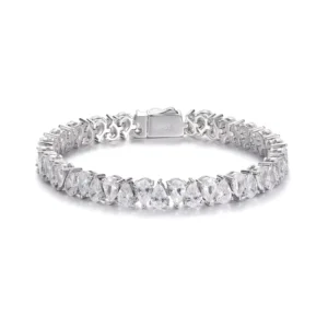 RENSINO Custom Fashion Teardrop Sterling 925 Silver GRA Moissanite Zircon Sterling Tennis Bracelet