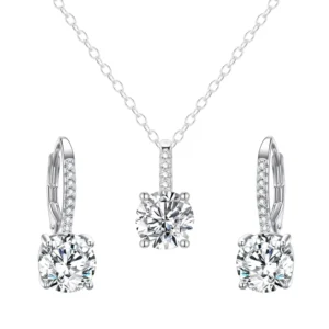 RENSINO Custom Fine Jewelry Sets 925 Sterling Silver Necklace and Earrings for Women