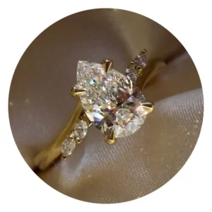 RENSINO Custom GRA Vvs Moissanite 10K 14K 18K Solid Gold Pt950 Emerald Pear Cut Engagement 925 Silver Diamond Ring Women Men