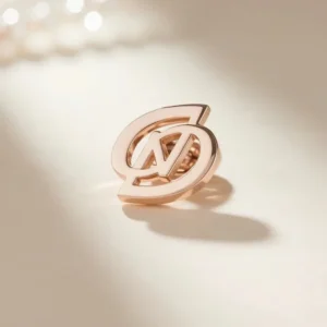 RENSINO Custom Geometric Shape Metal Electroplated Letterpress Printed Brooch Stainless Steel Badge Pin