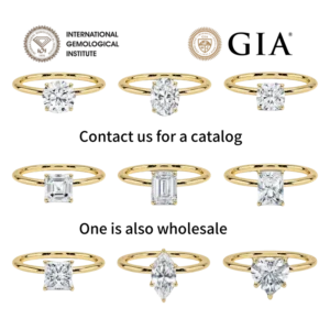 RENSINO Custom Gia Igi Cvd HPHT Lab Grown Diamond 10K 14k 18k Solid Gold White Gold Rings Wedding Engagement Ring Jewelry for Women