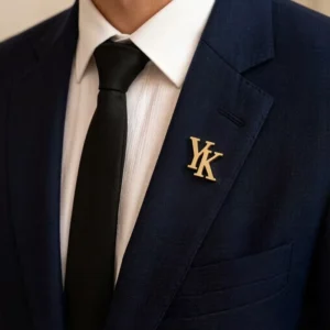 RENSINO Custom Gold Plated Clothing Engraving Metal Name Brooch Enamel Pin Gift Pin Personalized DIY Letterpress Printing For Suit Men
