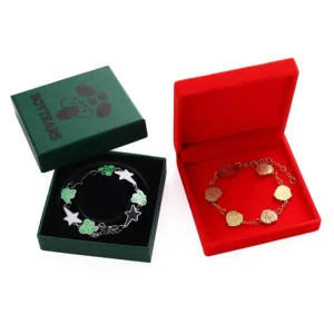 RENSINO Custom Gold Silver Plated Metal Alloy Soft Enamel logo Gift Box Fashion Charm Bracelets Maker