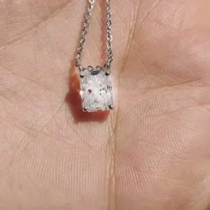 RENSINO Custom HPHT CVD VVS Lab Grown Diamond IGI Certified Radiant Cut Single Diamond Necklace Pendant 925 Silver Real Gold Women