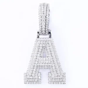 RENSINO Custom Hip Hop Iced Out Letter Pendant Necklace S925 Sterling Silver Moissanite Pendant