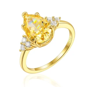 RENSINO Custom Jewelry 925 Sterling Nickle Free 18K Gold Plating Silver Rings Zirconia New Design Jewellery for Wedding Silver Ring