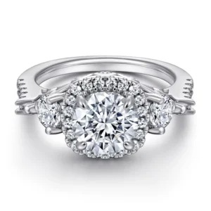 RENSINO Custom Jewelry 925 Sterling Silver 18K Gold Plated Wedding Ring Trendy Zirconia or Moissanite for Women Silver Ring High Quality