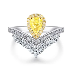 RENSINO Custom Jewelry 925 Sterling Silver Rings 18K Gold Plated Zirconia New Design Woman’s Fashion Jewelry for Engagement Ring