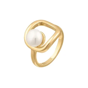RENSINO Custom Jewelry Sterling Silver Women Elegant Pearl Ring