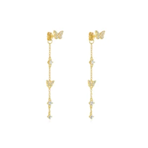 RENSINO Custom LOW MOQ Stylish Stud Earrings for Women Drop Tassel Statement 925 Sterling Silver Earrings Set