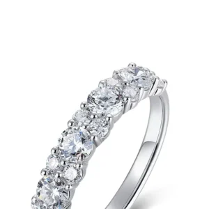 RENSINO Custom Lab Grown Diamond Engagement Wedding Rings Silver Women’s Round Brilliant Cut NGTC Certified