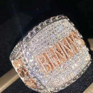 RENSINO Custom Lab Grown Diamond Name Ring Men IGI Certified Vvs Lab Made Created Diamond 925 Silver Hip Hop Style Letter Ring Jewelry