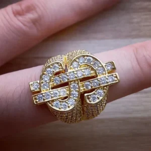 RENSINO Custom Made Jewelry 925 Sterling Silver Moissanite Dollar Design Engagement Men Rings