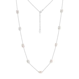 RENSINO Custom Minimal Freshwater Pearl Necklace 925 Silver Chain Jewelry Layering Necklace for Women Factory Direct Design