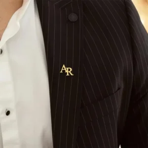 RENSINO Custom Modern Gold Plated Metal Name Brooch Breastpin Gift Pin Personalized DIY Letterpress Printing For