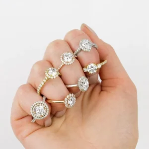 RENSINO Custom Moissanite Jewelry 925 Sterling Silver Wedding Engagement Moissanite Diamond Rings for Women