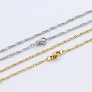 RENSINO Custom Necklace Jewelry Stainless Steel Pated 925 Sterling Silver Chains Necklace Single