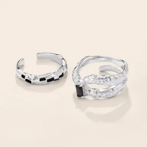 RENSINO Custom OEM 925 Sterling Silver Rings Jewellery Women Adjustable Finger Rings for Women Fine Jewelry Making