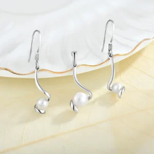 RENSINO Custom OEM Fine Bridal 925 Silver Pearl Earrings Pendants Jewelry Set for Women Ladies