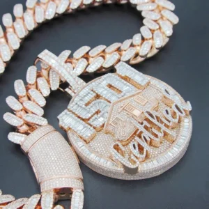 RENSINO Custom Pendant IGI Certified Iced Out Lab Grown Diamond Men Hip Hop 925 Silver Vvs Diamond Chain Pendant Fine Jewelry