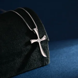 RENSINO Custom Pendant Jewelry Rhodium Plated Cubic Zirconia Cross God Pendant Charm Sterling Silver Fine Jewelry Pendant
