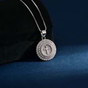 RENSINO Pendant Jewelry Rhodium Plated Cubic Zirconia Cross God Retro Pendant 925 Sterling Silver Fine Jewelry Pendant