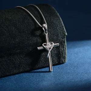 RENSINO Custom Pendant Jewelry Rhodium Plated Cubic Zirconia Cross God Pendant Charm Sterling Silver Pendant
