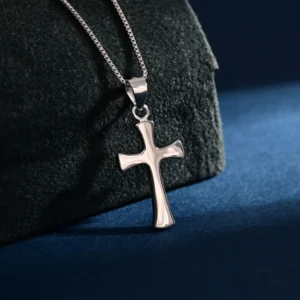 RENSINO Pendant Jewelry Rhodium Plated Plain Silver Cross God Retro Pendant 925 Sterling Silver Fine Jewelry Pendant