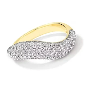 RENSINO Custom Rhodium Plated Sterling Silver 5A Pave Zircon 18k Two Tone Traditional Trendy Wedding Anniversary Fashion Jewelry Ring