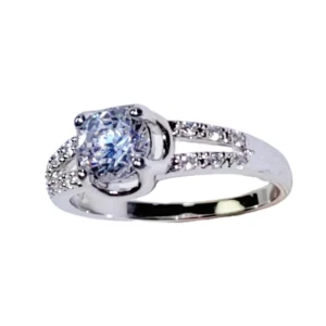 RENSINO Custom Rings Wedding Promise Jewelry for Women Gift 5A Cubic Zirconia Engagement 925 Sterling Silver Ring Stackable