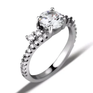 RENSINO Custom Silver Jewelry 925 Sterling Silver Ring Women Diamond Wedding Engagement Couple Rings