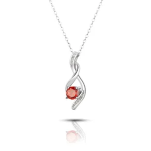RENSINO Custom Silver Pendant Delicate Silver 925 Necklace With Stone For Women Custom Logo Heart Silver Chain Classic Mascot
