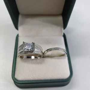 RENSINO Custom Sterling Silver 925 Jewellery Zirconia Jewelry Set High Quality Engagement Ring Set