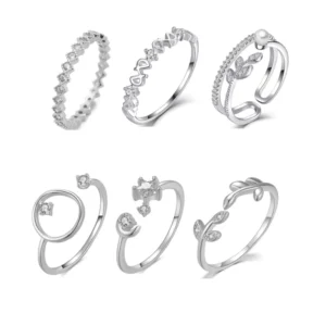 RENSINO Custom Sterling Silver Rings Diamond Wedding Jewelry 925 Sterling Silver Ring for Women Wedding