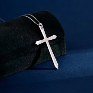 RENSINO Custom Unisex Gift Christian God Cross Pendant Charm Sterling Silver Rhodium Plated Fine Jewelry