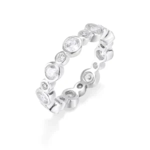 RENSINO Custom Zircon Engagement Wedding Rings Jewelry Women S925 Sterling Silver Band Ring Simple Classic Style Rings