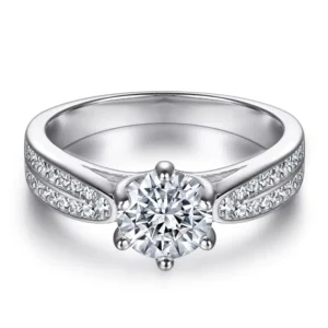 RENSINO Customisable Jewelry 925 Sterling Silver Gold Plated Moissanite or Zircon Ring for Women Non Tarnish Jewellery for Engagement