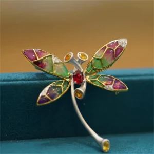 RENSINO Customizable 18K Gold Dragonfly Pendant Brooch Fashionable Dual Wear Jewelry Mold for Wedding Occasions