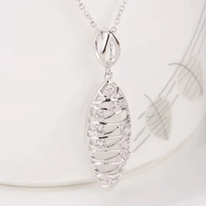 RENSINO Customizable 925 Stainless Silver Jewelry Zirconia Locket Necklace for Girls Trendy Strand Perfect Valentine’s Day