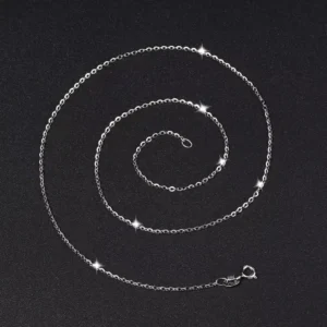 RENSINO Customizable 925 Sterling Silver Basic Chains Necklace Rhodium Plated Gold for Men or Women Classic Style for Weddings