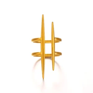 RENSINO Customizable Fashion Trendy Niche Design Sense Titanium Steel Line ring Individualistic Hip hop Stainless Steel Gold plated ring