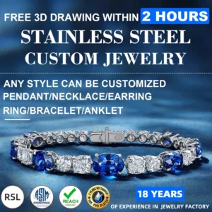RENSINO Customization High Quality Stainless Steel 316L Set Jewelry 18K PVD Plated Durable Hypoallergenic 5A Cubic Zirconia Anti Tarnish