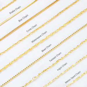 RENSINO Customized 10K 9K 14K 18K AU750 Genuine Real Solid Gold Box Cross Snake Link Chain Necklace for Women