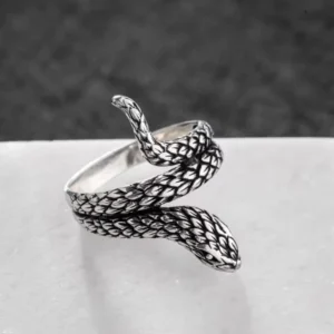 RENSINO Customized 925 Sterling Silver Animal Ring Adjustable Retro Punk Wedding Party Jewelry Women’s Men’s