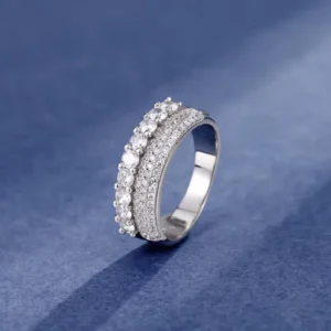 RENSINO Customized 925 Sterling Silver Diamond Ring High Fashion European and American Jewelry Wedding Ring for Women