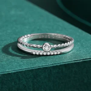 RENSINO Customized 925 Sterling Silver Exquisite Fine Jewelry Luxury Circle Round Zircon Elegant Eternity Ring