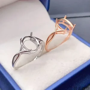 RENSINO Customized 925 Sterling Silver Jewelry Ring Base Setting Natural Stones Mounts Rings OEM ODM Jewelry
